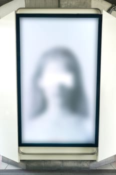 Ghost in blur billboard or poster located