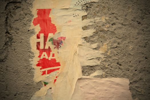 Texture, Varicolored Concrete Wall with Scrap of the Posters, Background, instagram image style