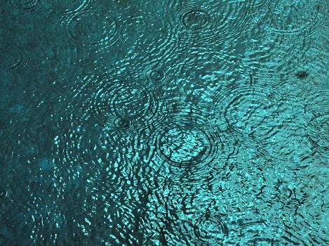 abstract background or texture green water surface starting rain