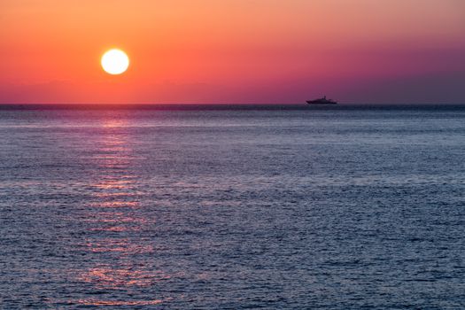Stunning sunrise in late summer in Riposto