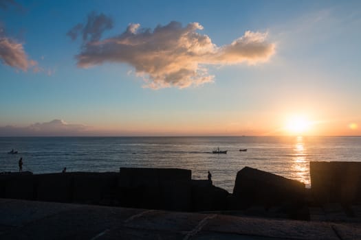 Stunning sunrise in late summer in Riposto