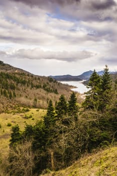 Plastiras lake panoramic view in central Greece