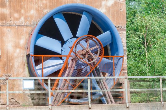 At the Landscape Park Duisburg Nord. 
The former blast furnace in Duisburg Gemany was closed in 1985 and opened to the public. 
Here the old cooling tower.