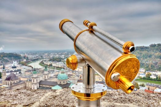 Tourist binoculars in Salzburg, Austira