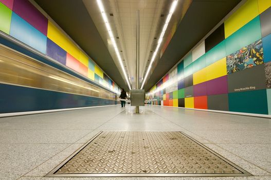 Georg-Brauchle-Ring subway station in Munich, Germany