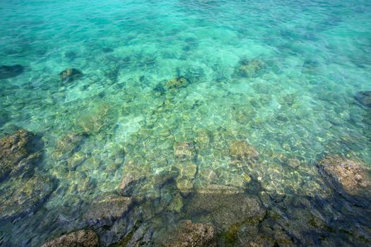 Pebble bottom of the sea