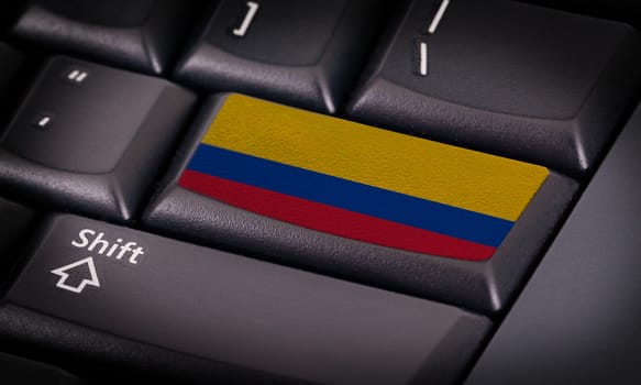 Flag on button keyboard, flag of Colombia