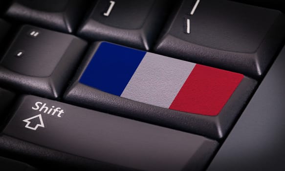 Flag on button keyboard, flag of France