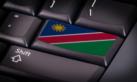 Flag on button keyboard, flag of Namibia