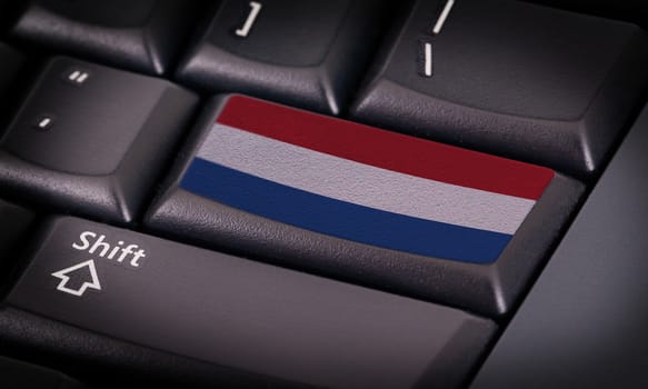 Flag on button keyboard, flag of the Netherlands