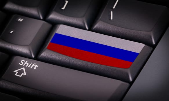 Flag on button keyboard, flag of Russia