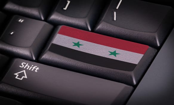 Flag on button keyboard, flag of Syria