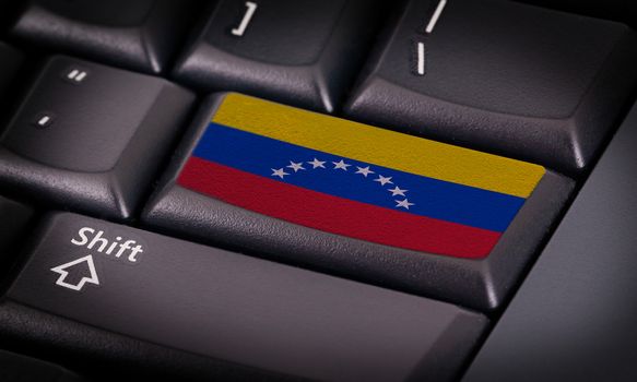 Flag on button keyboard, flag of Venezuela