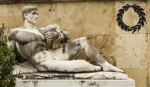 Close-up of Taygetos monument in Thermopylae, Greece