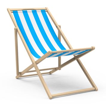 3d generated picture of a blue beach chair
