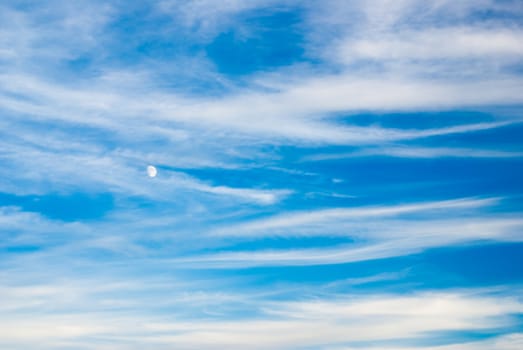 Moon and clouds in Winter sky