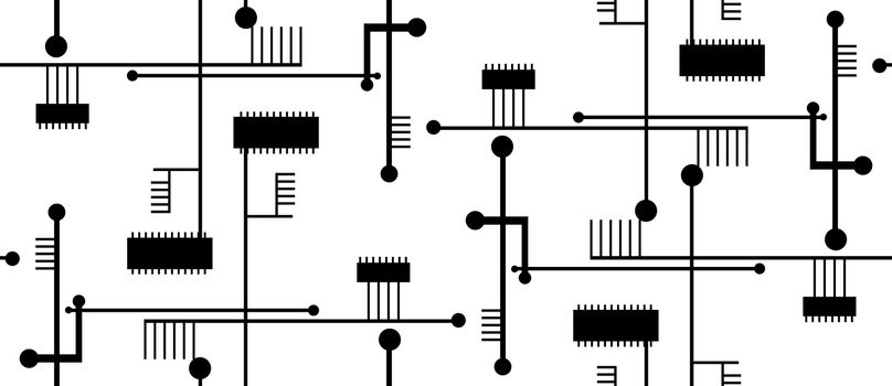Isolated seamless circuit board pattern over white