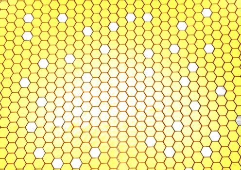 Abstract honeycomb background 3d illustration or backdrop.