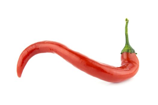 Red hot chili pepper isolated on white