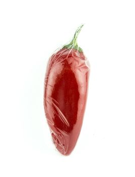 Red hot chili pepper isolated on white