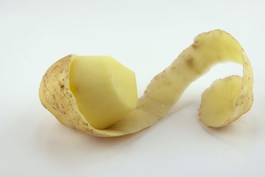 Potato peel isolated on a white background