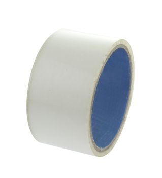 Transparent adhesive tape on light background.