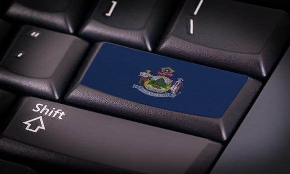 Flag on button keyboard, flag of Maine