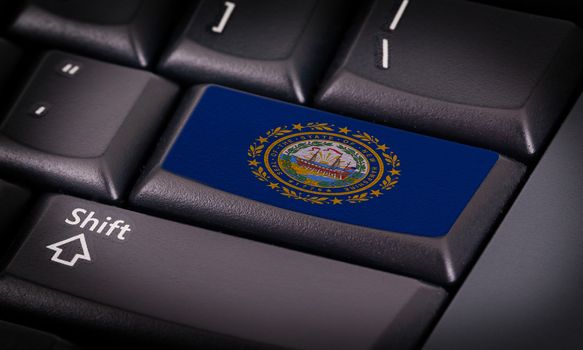 Flag on button keyboard, flag of New Hampshire