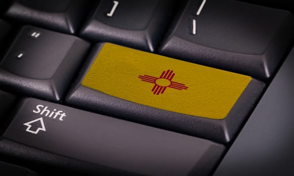 Flag on button keyboard, flag of New Mexico