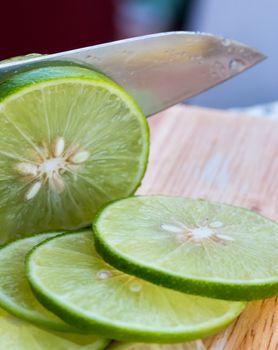 Lime Slices Indicating Citric Green And Citrus