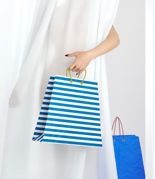 shopping woman holding bag sale conceptual background
