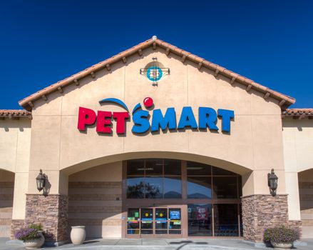 SANTA CLARITA, CA/USA - DECEMBER 6, 2014  Exterior view PetSmart store. PetSmart, Inc. is a retail specialty chain of pet supplies and services.