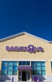 SANTA CLARITA, CA/USA - NOVEMBER 8, 2014: Babies "R" Us store exterior. Babies "R" Us is an American baby and juvenile-products retailer.