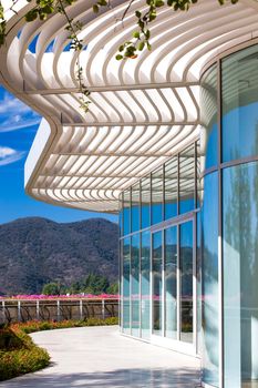 LOS ANGELES, CA/USA - NOVEMBER 9, 2014:  Architectural features of the Getty Center. The Getty Center is a campus of the Getty Museum and other programs of the Getty Trust.