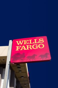 NORTHRDIGE, CA/USA - OCTOBER 30, 2014. Wells Fargo bank exterior. Wells Fargo & Company is an American multinational banking and financial services holding company headquartered in San Francisco, California.