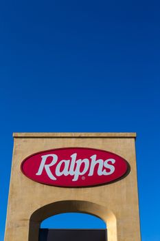 LOS ANGELES, CA/USA - OCTOBER 13, 2014: Ralphs grocery store sign. Ralphs is a major supermarket chain in the Southern California area and the largest subsidiary of Cincinnati-based Kroger.
