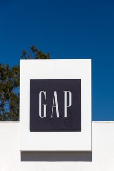 SANTA MONICA, CA/USA - OCTOBER 4, 2014:  Gap store exterior and sign. The Gap, Inc. is an American multinational clothing and accessories retailer.