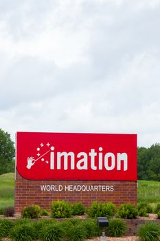 OAKDALE, MN/USA - JUNE 27, 2014: Imation world headquarters location.  Imation is an American global scalable storage and data security company.