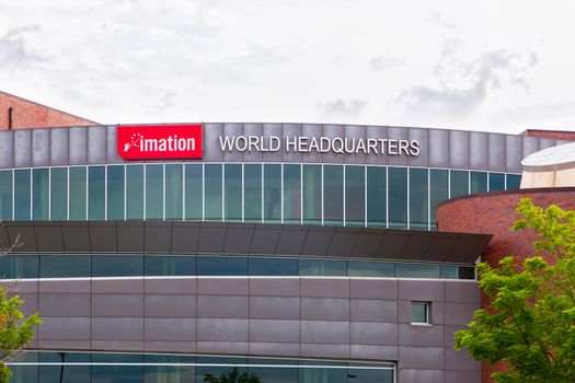 OAKDALE, MN/USA - JUNE 27, 2014: Imation world headquarters location.  Imation is an American global scalable storage and data security company.