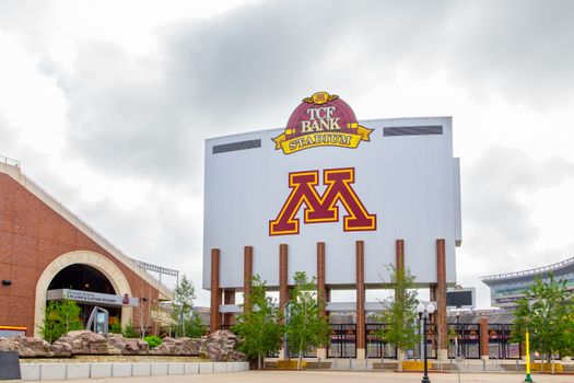 MINNEAPOLIS, MN/USA - JUNE 24, 2014: TCF Bank Stadium on the campus of the University of Minnesota. TCF Bank is an outdoor stadium and home to the Minnesota Golden Gophers football team.