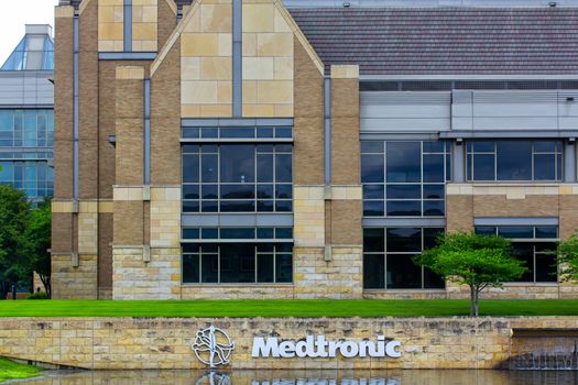 FRIDLEY, MN/USA - JUNE 23, 2014: Medtronic corporate headquarters campus. Medtronicis the world's fourth largest medical device company and is a Fortune 500 company.
