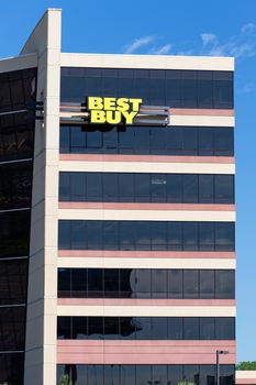 RICHFIELD, MN/USA - JUNE 21, 2014:  Best Buy corporate headquarters building. Best Buy is an American multinational consumer electronics corporation.