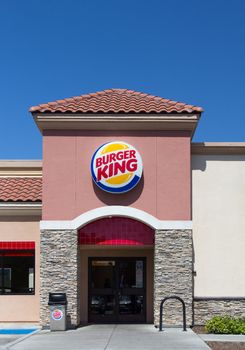 SALINAS, CA/USA - JUNE 1, 2014: Burger King restaurant exterior. Burger King is chain of hamburger fast food restaurants headquartered the United States.