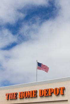 SEASIDE, CA/USA - MAY 22, 2014: The Home Depot Exterior. Home Depot is an American retailer of home improvement and construction products, supplies and services.