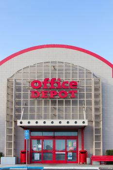 SAND CITY, CA/USA - APRIL 23, 2014: Office Depot store exterior. Office Depot, Inc. is a leading global provider of office related products and services.