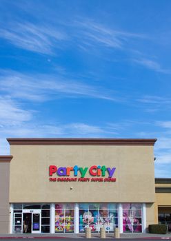 SALINAS, CA/USA - APRIL 8, 2104: Party City store exterior. Party City is an American retail chain of party supply stores and the largest retailer of party goods in the United States.