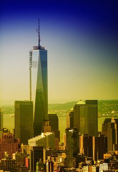 Stunning Lower Manhattan skyscrapers - New York City.