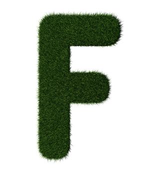 Letter F made with blades of grass