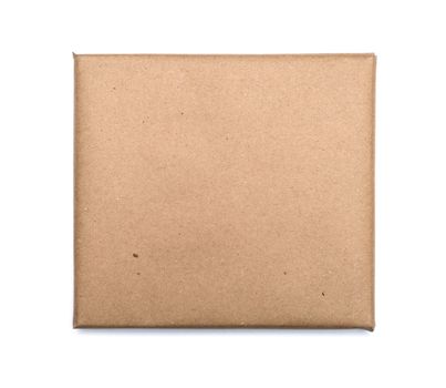 Parcel wrapped with brown kraft paper