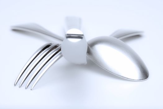 closeup of fork, knife and spoon - silverware